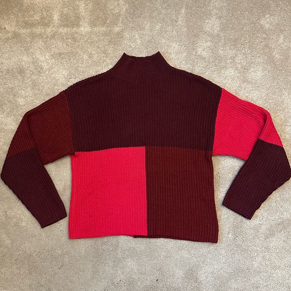 BP Color Block High Neck Sweater